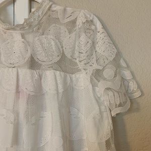 White 🍋 lemon lace Anthropologie dress
